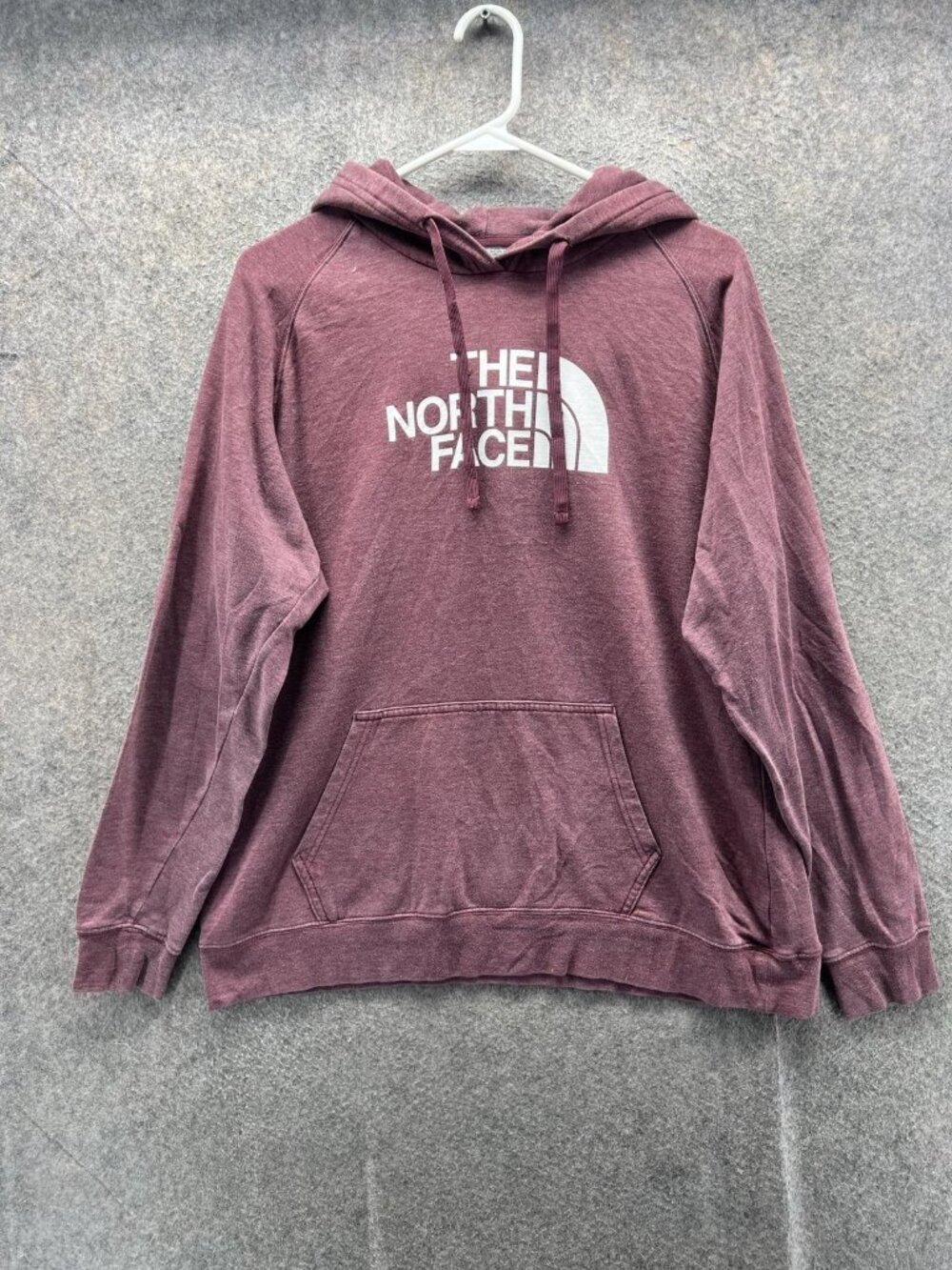 The North Face Hoodie Womens XL Purple Fleece Logo Raglan Pullover Sweatshirt
